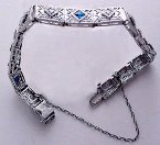 Oh, what a diamon-licious line bracelet, accented with sapphires!